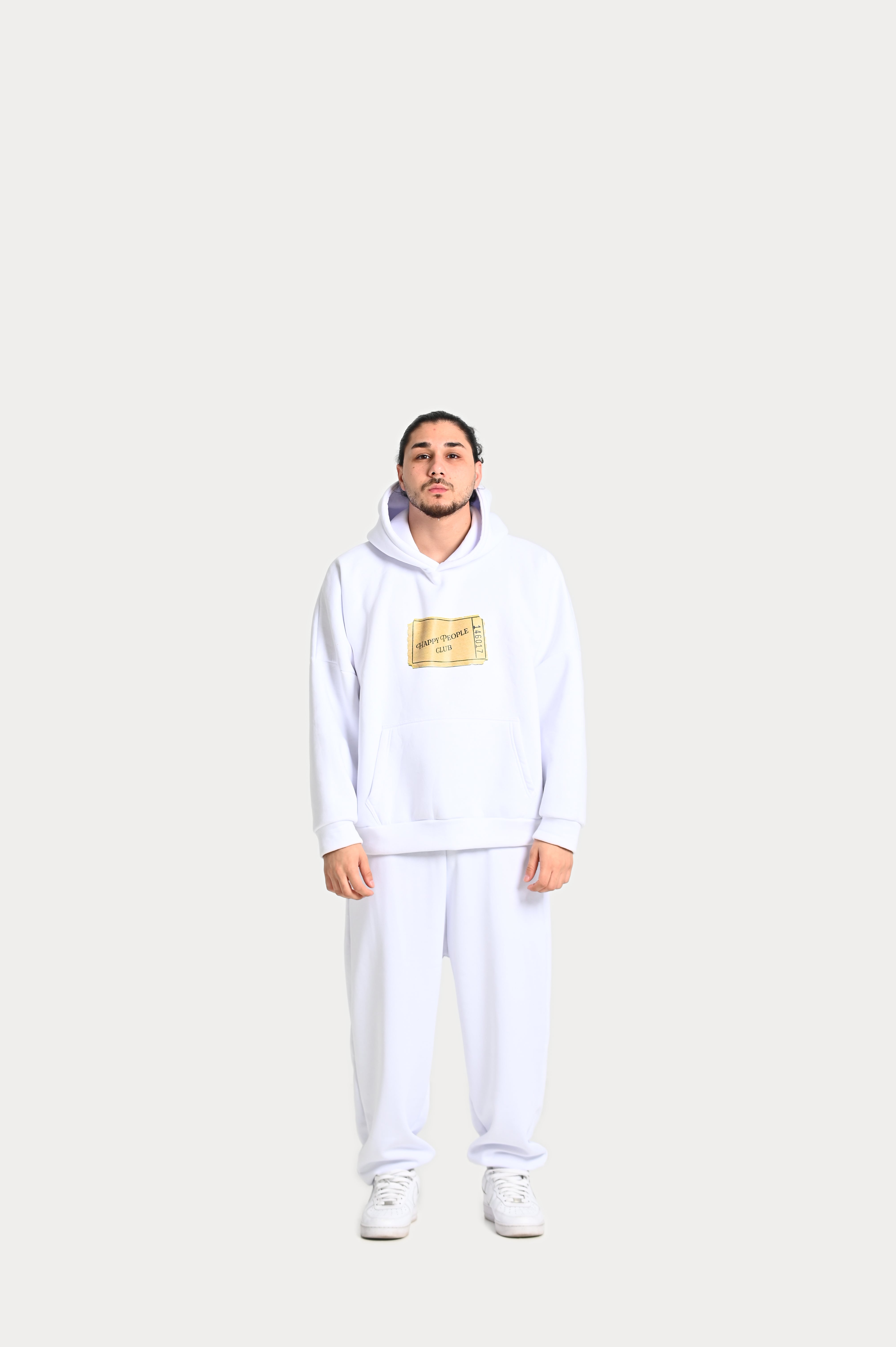 "HAPPY PEOPLE CLUB" HOODIE - WHITE