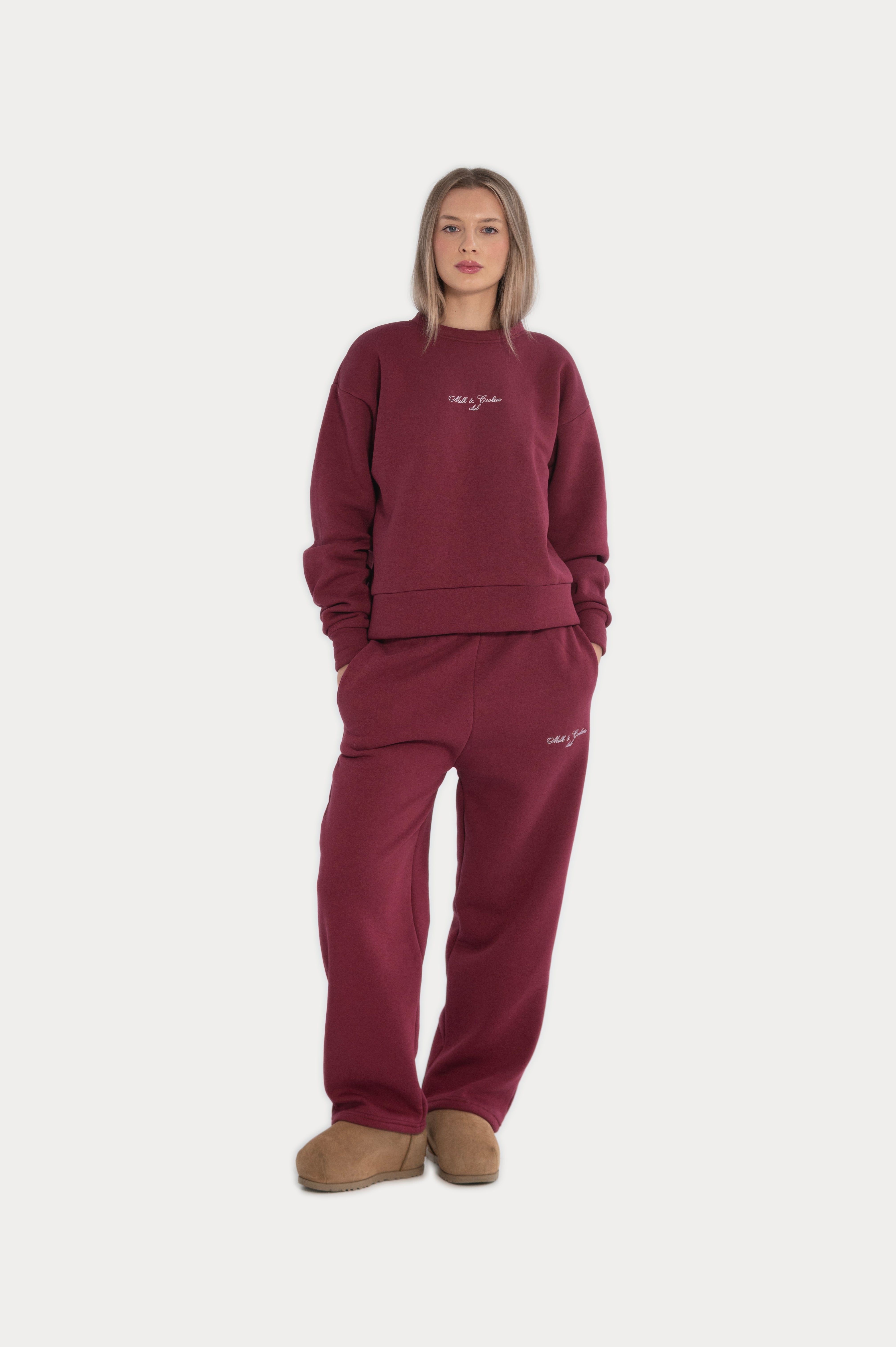 "MILK AND COOKIES CLUB" SWEATSHIRT - BURGUNDY