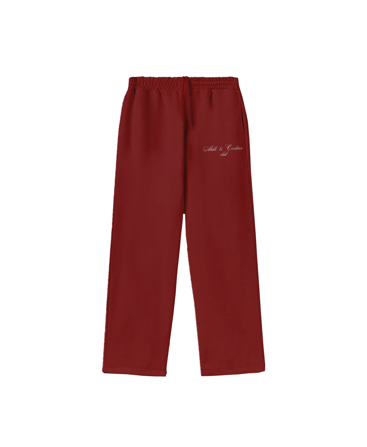 "MILK AND COOKIES CLUB" SWEATPANTS - BURGUNDY