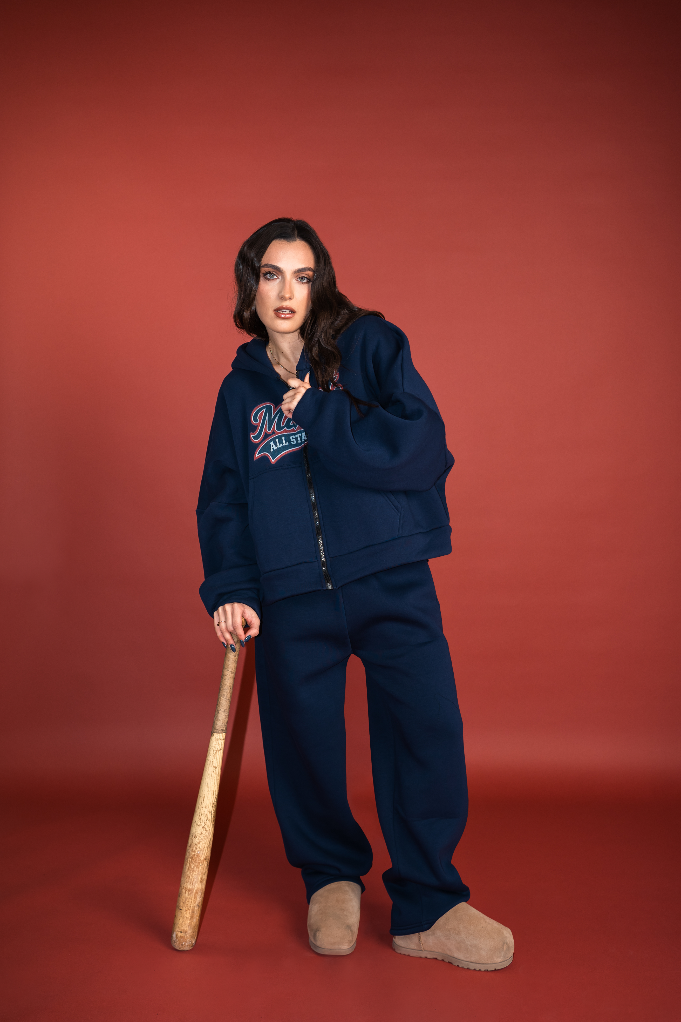 BASEBALL ZIPHOODIE - NAVY