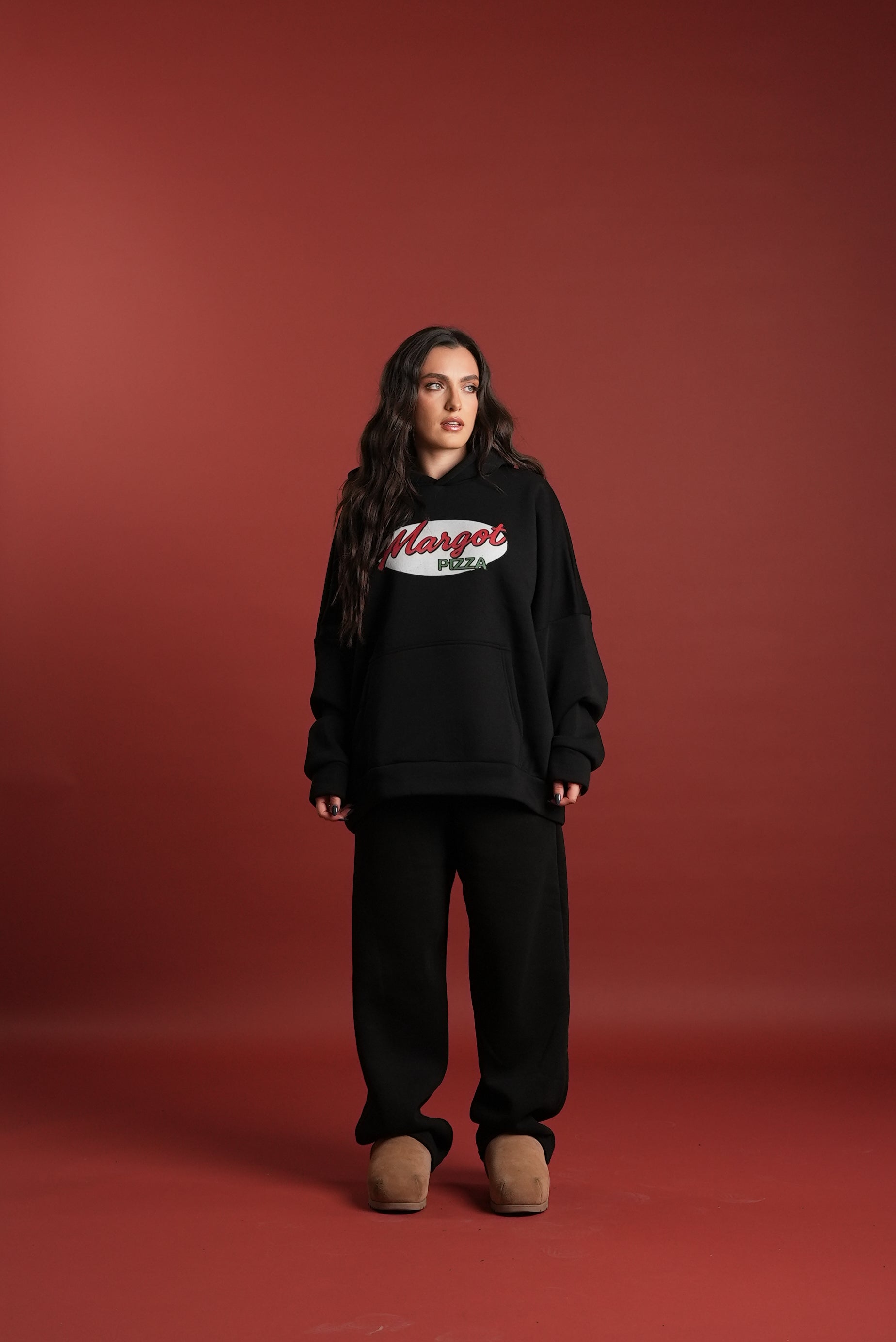 PIZZA HOODIE - BLACK