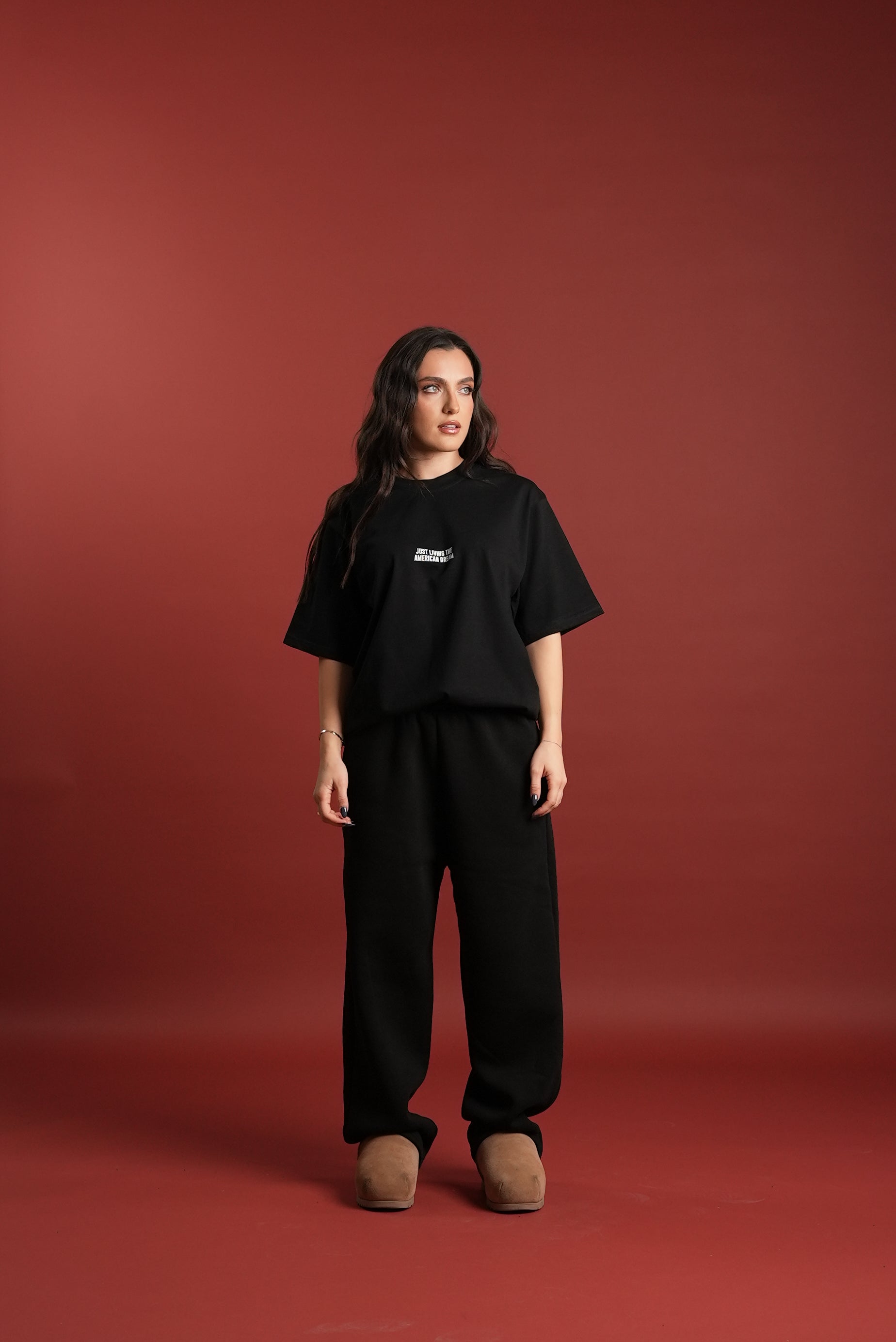 JUST LIVING THE AMERICAN DREAM T-SHIRT - BLACK