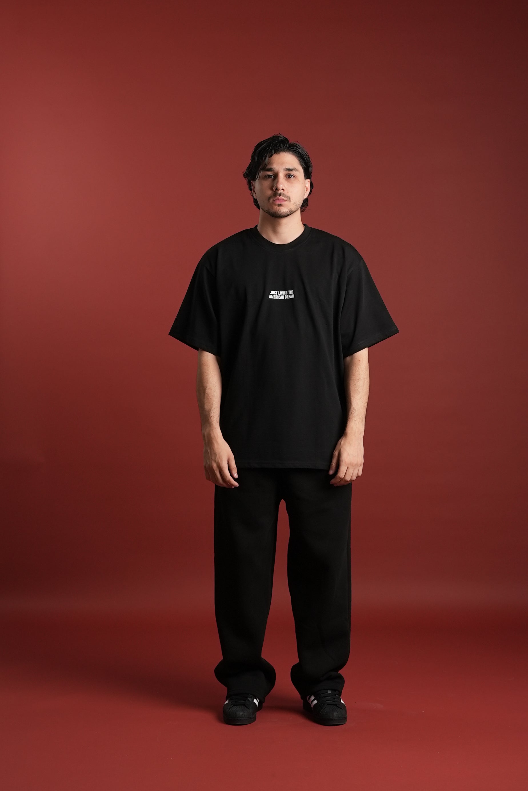 JUST LIVING THE AMERICAN DREAM T-SHIRT - BLACK