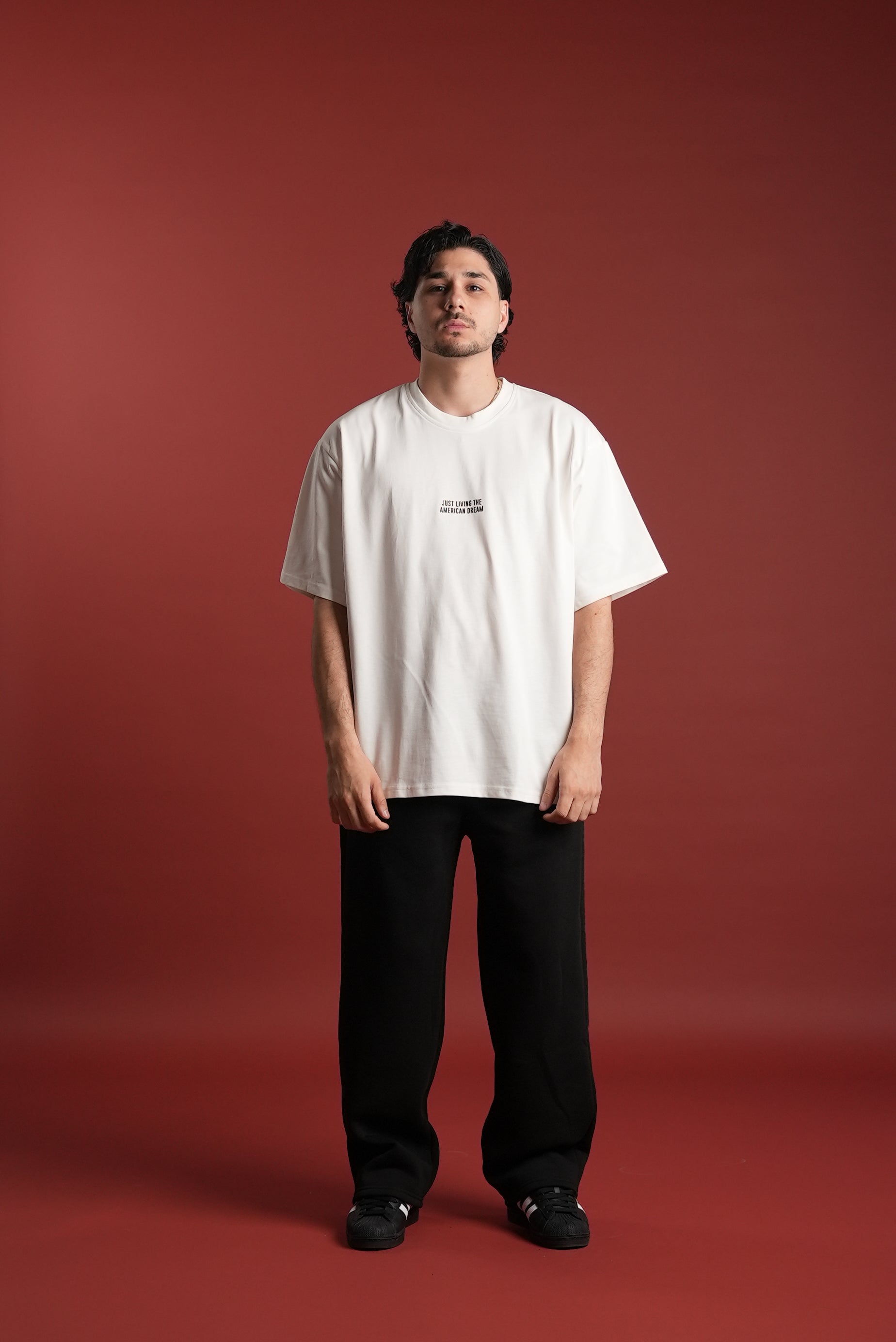 JUST LIVING THE AMERICAN DREAM T-SHIRT - WHITE